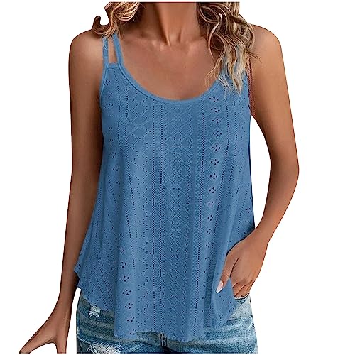 Meine Bestellungen Anzeigen Angebote des Tages Heute Die Discounter Sale Angebote Tank Top Damen Spaghettiträger Tops Ärmellos Tanktops Sommer Oberteile Casual Trägertop mit Öse Stickerei Blusen von NZYIHAO