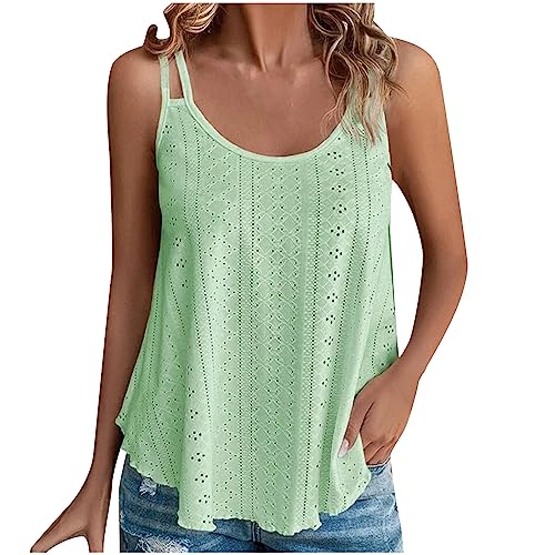 Meine Bestellungen Anzeigen Angebote des Tages Heute Die Discounter Sale Angebote Tank Top Damen Spaghettiträger Tops Ärmellos Tanktops Sommer Oberteile Casual Trägertop mit Öse Stickerei Blusen von NZYIHAO