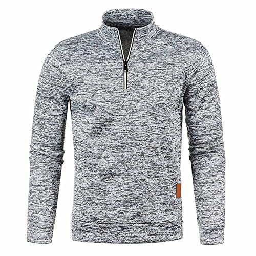 Meine Bestellungen Anzeigen Rollkragenpullover Herren 1/4 Zip Pullover Winter Strickpullover Leichte Winterpullover Rollkragen Arbeitspullover Langarm Pulli Casual Fleecepullover Große Oberbekleidung von NZYIHAO