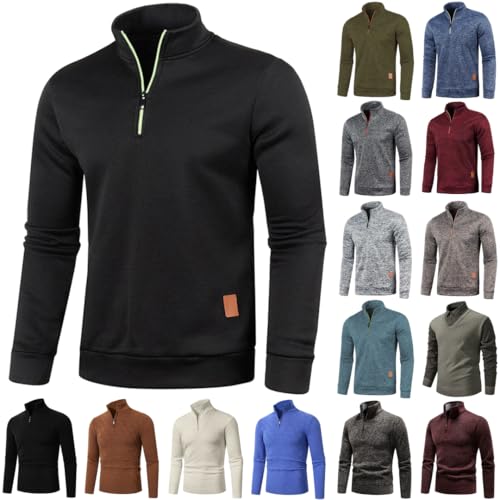 Meine Bestellungen Anzeigen Rollkragenpullover Herren 1/4 Zip Pullover Winter Strickpullover Leichte Winterpullover Rollkragen Arbeitspullover Langarm Pulli Casual Fleecepullover Große Oberbekleidung von NZYIHAO