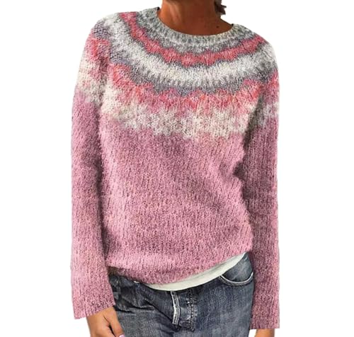 Meine Bestellungen Anzeigen Strickpullover Damen Elegant Pullover Winter Pulli Vintage Sweatshirt Langarm Rundhals Sweater Grobstrick Winterpullover Große Größen Oberteile Leicht Longshirt Outwear von NZYIHAO