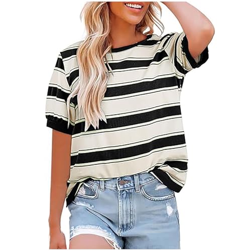 Meine Bestellungen Anzeigen Tshirt Damen Gestreiftes Shirt Kurzarm Bluse Sommer Ringelshirt Farbblock Oberteile Rundhals T Shirt Locker Tunika Leichte T-Shirt Casual Longshirt Tops Teenager Mädchen Meine Bestellungen Anzeigen Tshirt Damen Gestreiftes Shirt Kurzarm Bluse Sommer Ringelshirt Farbblock Oberteile Rundhals T Shirt Locker Tunika Leichte T-Shirt Casual Longshirt Tops Teenager Mädchen von NZYIHAO