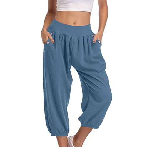 Caprihose Damen Meine bestellungen anzeigen 3/4 Hose Damen Sommer Caprihose Casual Jogginghose Einfarbig/Farbverlauf Sporthose Elastische Freizeithose Leichte Sommerhose Große Größen Trousers von NZYIHAO