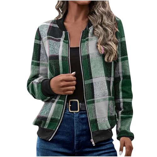 NZYIHAO Damen Langarm Jacke Casual Bomberjacke Strickjacke Reißverschluss Leichte Übergangsjacke Elegant Blouson Jacken von NZYIHAO