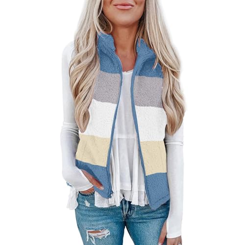 NZYIHAO Damen Weste Fleece Outdoor Weste mit Stehkragen Eingrifftaschen Reißverschluss Regular fit Teddy Fleece Weste Damen Ärmellos Winterjacke Casual Fleeceweste Winter Teddyjacke Zip Up Damenweste NZYIHAO Damen Weste Fleece Outdoor Weste mit Stehkragen Eingrifftaschen Reißverschluss Regular fit Teddy Fleece Weste Damen Ärmellos Winterjacke Casual Fleeceweste Winter Teddyjacke Zip Up Damenweste von NZYIHAO