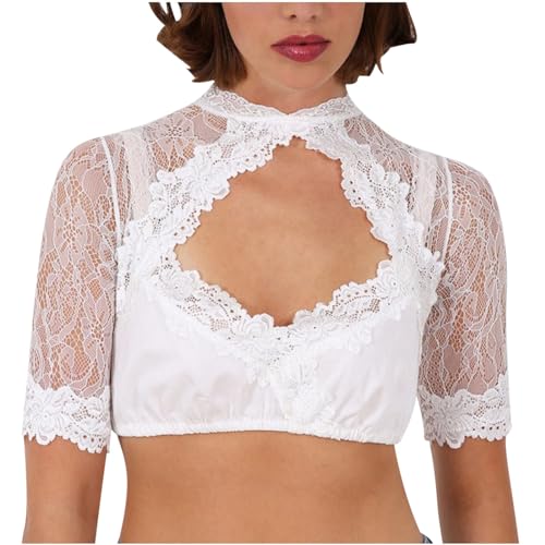 NZYIHAO Dirndl Bluse Damen 3/4 Arm Shirt V-Ausschnitt Dirndlbluse Sexy Spitze Tops Einfarbig Oktoberfest Outfit Festliche Spitzentop Große Größen Tracht Oberteile Trachtenbluse Spitzenbluse S-5XL NZYIHAO Dirndl Bluse Damen 3/4 Arm Shirt V-Ausschnitt Dirndlbluse Sexy Spitze Tops Einfarbig Oktoberfest Outfit Festliche Spitzentop Große Größen Tracht Oberteile Trachtenbluse Spitzenbluse S-5XL von NZYIHAO