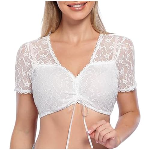 NZYIHAO Dirndl Bluse Damen 3/4 Arm Spitze Shirt V-Ausschnitt Dirndlbluse Sexy Tops Transparentes Outfit Einfarbig Spitzentop Oktoberfest Oberteile Festliche Trachtenbluse Große Größen Spitzenbluse NZYIHAO Dirndl Bluse Damen 3/4 Arm Spitze Shirt V-Ausschnitt Dirndlbluse Sexy Tops Transparentes Outfit Einfarbig Spitzentop Oktoberfest Oberteile Festliche Trachtenbluse Große Größen Spitzenbluse von NZYIHAO