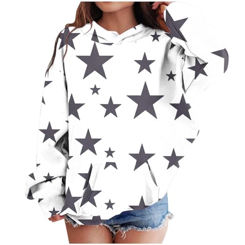 NZYIHAO Hoodie Pullover Teenager Mädchen Drucken Rundhals Kapuzenpullover mit Taschen lässig Locker Langarm Sweatshirt Kleinkind Sportlich Hoody Autumn Winter Oberteile Tops von NZYIHAO