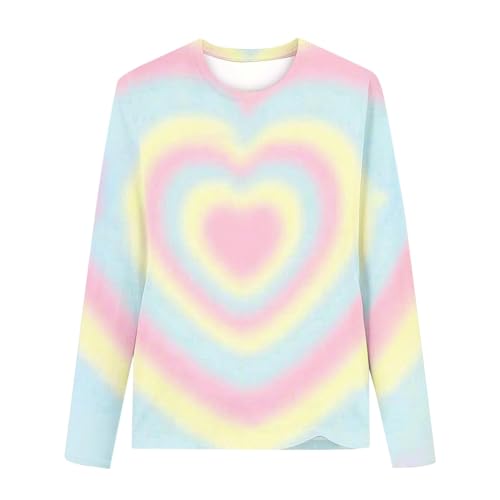 NZYIHAO Langarmshirt für Mädchen Kinder Pullover Baumwolle Top Casual Jumper Sweatshirt Kleinkind Liebe Herz Drucken Oberteile Alter 4-16 Jahre alt von NZYIHAO