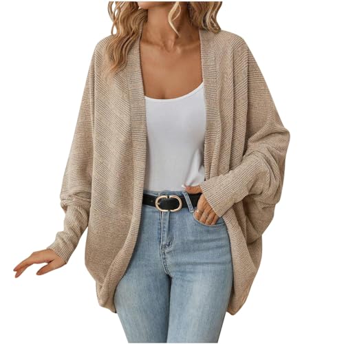 NZYIHAO Lange Strickjacke Damen Elegant Einfarbig Cardigan Fledermausärmel Jacke Leichte Übergangsjacke Locker Herbstjacke Open Front Strickmantel Longstrickjacke Grobstrickjacke Herbst Winter Mantel NZYIHAO Lange Strickjacke Damen Elegant Einfarbig Cardigan Fledermausärmel Jacke Leichte Übergangsjacke Locker Herbstjacke Open Front Strickmantel Longstrickjacke Grobstrickjacke Herbst Winter Mantel von NZYIHAO