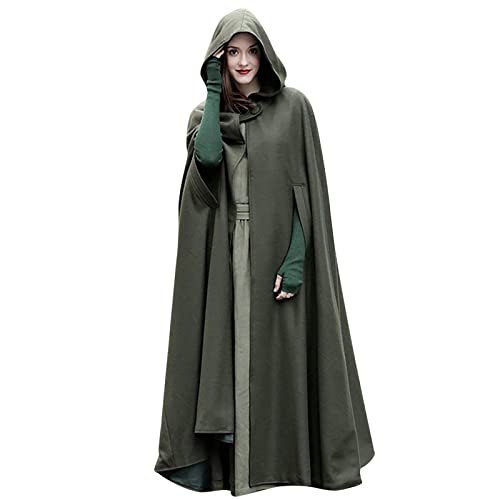 NZYIHAO Lange Umhang Damen Mittelalter Vintage Cape mit Kapuze Halloween Kostüm Einfarbig Poncho Open Front Robe Kuschelig Jacke Locker Trenchcoat Cosplay Kleidung Herbst Winter Mantel Oberbekleidung NZYIHAO Lange Umhang Damen Mittelalter Vintage Cape mit Kapuze Halloween Kostüm Einfarbig Poncho Open Front Robe Kuschelig Jacke Locker Trenchcoat Cosplay Kleidung Herbst Winter Mantel Oberbekleidung von NZYIHAO