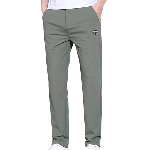 NZYIHAO Leichte Sommerhose Herren Einfarbig Freizeithose Stretch Jogginghose Eisseide Stoffhose Sommer Herrenhose Große Größen Hose Baggy Sporthose Basic Trainingshose Hosen mit Tunnelzug und Taschen von NZYIHAO
