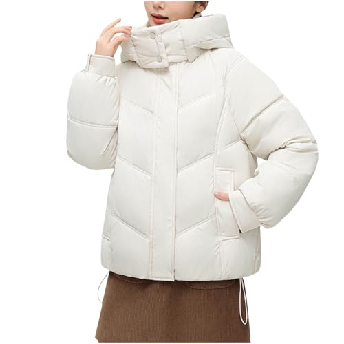 NZYIHAO Meine Bestellungen Anzeigen Steppjacke Damen Casual Einfarbig Winterjacke Dicke Warme Steppmantel Langarm Jacke mit Kapuze Locker Wintermantel Reißverschluss Kapuzenjacke Bequem Outwear von NZYIHAO