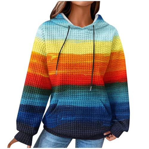 NZYIHAO Pullover Damen, Hoodie Damen Kapuzenpullover Pullover Winter Casual Sweatshirt Langarm Baumwolle Hoody Oberteile mit Kapuze, Retro-Mode von NZYIHAO