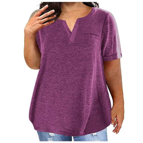 NZYIHAO Shirts Damen Sommer große größen Übergroße Tshirt Damen V-Ausschnitt Bluse Sommer Einfarbig T-Shirt Große Größen Oberteile Lose Kurzarm Shirt Lässige Longbluse Leicht Pullover Bequem Tops NZYIHAO Shirts Damen Sommer große größen Übergroße Tshirt Damen V-Ausschnitt Bluse Sommer Einfarbig T-Shirt Große Größen Oberteile Lose Kurzarm Shirt Lässige Longbluse Leicht Pullover Bequem Tops von NZYIHAO