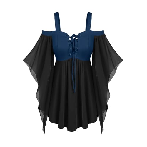 NZYIHAO Top Damen Punk Oberteile Halloween Kostüm Retro Schulterfreie Bluse Schmetterlingsärmeln Tshirt Tunika mit Riemen Unregelmäßigem Saum Hemd Gothic Festliche Kleidung Piratenkostüm NZYIHAO Top Damen Punk Oberteile Halloween Kostüm Retro Schulterfreie Bluse Schmetterlingsärmeln Tshirt Tunika mit Riemen Unregelmäßigem Saum Hemd Gothic Festliche Kleidung Piratenkostüm von NZYIHAO
