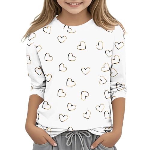 NZYIHAO Tshirt Mädchen 3/4 Arm Shirt Casual Farbverlauf Tops Sommer Oberteile Jungen T-Shirt Kinder Bluse Rundhals T Shirt Leichte Shirt Locker T-Shirts Basic Blusentops Sportshirt Langarmshirt von NZYIHAO