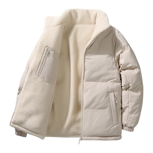 NZYIHAO Wendejacke Damen Casual Winterjacke Winter Fleecejacke Warme Plüschjacke Dicke Teddyjacke Gefüttert Jacke mit Reißverschluss Langarm Wintermantel Einfarbig Mantel Große Größen Outdoorjacke von NZYIHAO