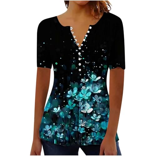 Sale Angebote Bluse Damen Elegant Tshirt V-Ausschnitt Longshirt mit Knöpfen Plissee Tunika Sommer T-Shirts Große Größen Tops Kurzarm T Shirt Leichte Oberteile Locker Pulli T-Shirt Blusen & Blusen Sale Angebote Bluse Damen Elegant Tshirt V-Ausschnitt Longshirt mit Knöpfen Plissee Tunika Sommer T-Shirts Große Größen Tops Kurzarm T Shirt Leichte Oberteile Locker Pulli T-Shirt Blusen & Blusen von NZYIHAO