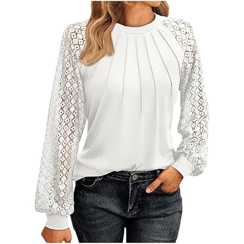 Sale Angebote Spitzen Langarmshirt Damen Elegant Bluse Spitze Nähen Oberteile Einfarbig Tshirt Langarm Spitzenbluse Rundhals Tops Leichte Shirt Locker Tunika Laternenärmel T-Shirts Pulli Blusen Sale Angebote Spitzen Langarmshirt Damen Elegant Bluse Spitze Nähen Oberteile Einfarbig Tshirt Langarm Spitzenbluse Rundhals Tops Leichte Shirt Locker Tunika Laternenärmel T-Shirts Pulli Blusen von NZYIHAO