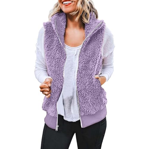 Teddy Fleece Weste Damen,Winter Warm Ärmellos Westen Pelzjacke & Leicht Casual Einfarbig Damenweste Teddy Fleece Weste Damen Ärmellos Winterjacke Casual Fleeceweste Winter Teddyjacke Zip Up Outwear Teddy Fleece Weste Damen,Winter Warm Ärmellos Westen Pelzjacke & Leicht Casual Einfarbig Damenweste Teddy Fleece Weste Damen Ärmellos Winterjacke Casual Fleeceweste Winter Teddyjacke Zip Up Outwear von NZYIHAO
