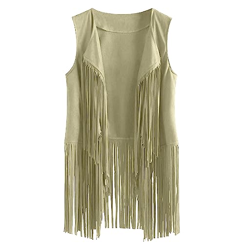 Wildleder Weste Damen Ärmellos Fransenweste Hippie Kostüm Vest Angebote Des Tages Heute Meine Bestellungen Anzeigen Warehouse Deal Personalisierte Geschenke Geschenke für Frauen Tagesangebote Heute von NZYIHAO