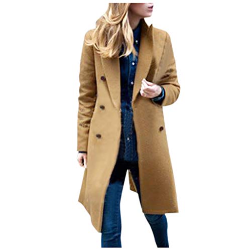 Wollmantel Damen Lange Winterjacke Elegant Einfarbig Trenchcoat Langarm Reverskragen Jacke Dicke Warme Wolljacke Windbreaker mit Verstellbarer Gürtel Locker Wintermantel Windjacke Mantel Outwear Wollmantel Damen Lange Winterjacke Elegant Einfarbig Trenchcoat Langarm Reverskragen Jacke Dicke Warme Wolljacke Windbreaker mit Verstellbarer Gürtel Locker Wintermantel Windjacke Mantel Outwear von NZYIHAO