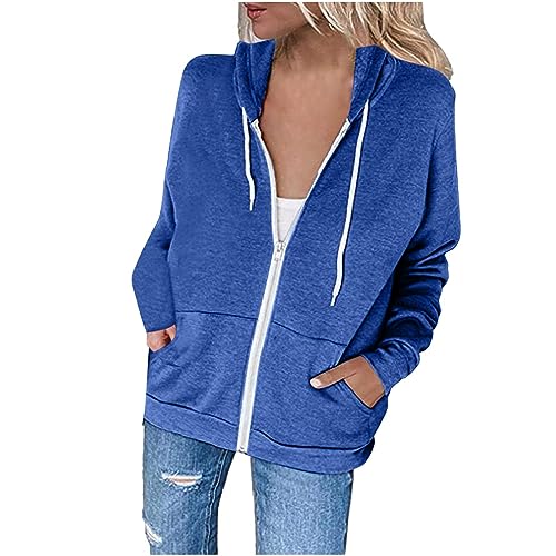 kapuzenullover damen geschenke für frauen Sweatjacke Damen Casual Einfarbig Jacke Reißverschluss Hoodie mit Kapuze Langarm Übergangsjacke Große Größen Pullover Leichte Kapuzenjacke Locker Streetwear von NZYIHAO