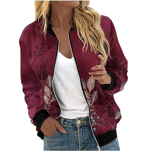 leichte jacken damen sommerjacken damenjacken sommer damenbekleidung Bomberjacke Damen Casual Frühlingsjacke Einfarbig Übergangsjacke Sommerjacke mit Reißverschluss Leichte Pilotenjacke Outwear von NZYIHAO