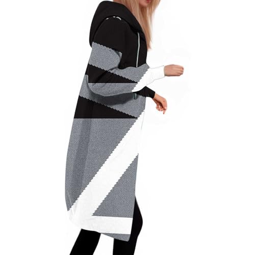 sweatshirt damen meine bestellungen anzeigen Lang Sweatjacke Damen Casual Jacke mit Kapuze Langarm Übergangsjacke Einfarbig/Farbverlauf Kapuzenjacke Zipper Hoodie Locker Pullover Leichte Streetwear von NZYIHAO