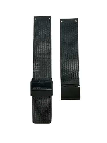 NZZXTO Ersatz-Uhrenarmband für Skagen Unisex-Uhr mit Schraube, 19 mm, Schwarz (Lochabstand 15 mm), 331 Serie von NZZXTO