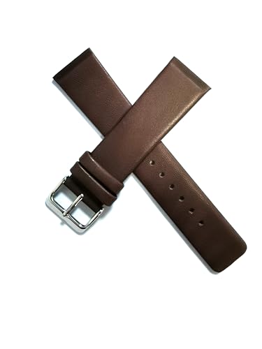 NZZXTO Replacement Leather Watch Band for Skagen Unisex Watches with Screw （12mm Dark brown von NZZXTO