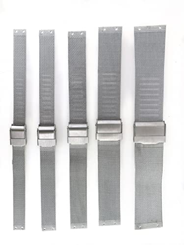 NZZXTO Replacement Stainless Steel Watch Band for Skagen Bering Unisex Watches with Screw，Fits More Sizes （10mm Silver Hole pitch 5mm von NZZXTO