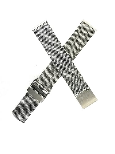 NZZXTO Skagen Unisex-Uhrenarmband aus Edelstahl mit Stift, leicht, dünn, weich, Länge anpassbar (14 mm, Silber) von NZZXTO
