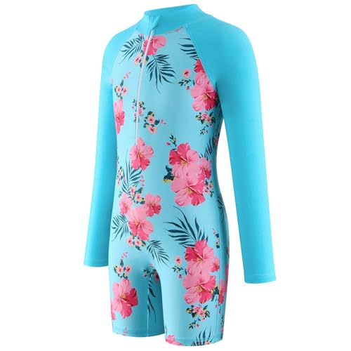 Badeanzug Meerjungfrau Mädchen Meerjungfrau Badeanzug Mädchen Einteiler Uv Badebekleidung Kinder Langarm Sonnenschutz Bademode für Kinder Surfen Schwimmanzug mit Reißverschluss Kinder Badebekleidung von NaLatia