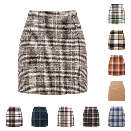 Damen Kurze Winterrock Winter Rock In A-Linie Hüften Umwickelter Wolle Elegant Dicker Frauenrock Damen-Bleistiftrock von NaLatia