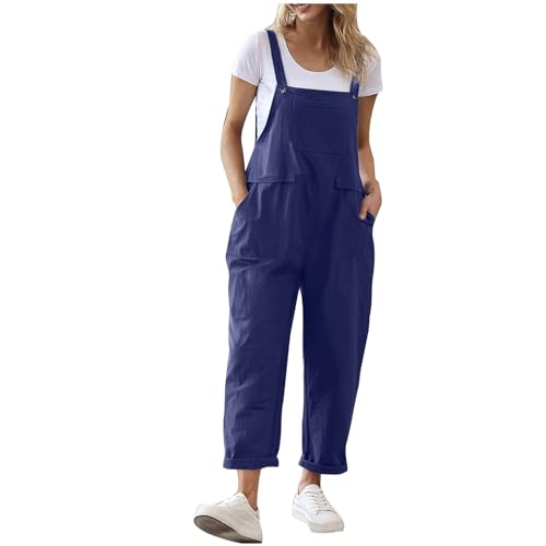 NaLatia Damen Latzhose Sommer Oversize Trägerhose Beiläufig Loose Bib Pants Overall Baggy Jumpsuit Strampler Sommerhose mit Träger von NaLatia