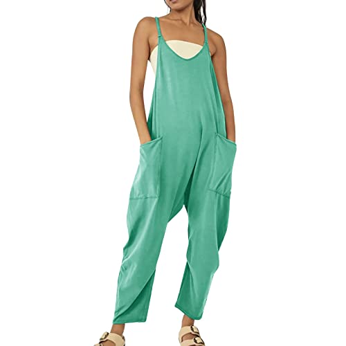 Damen Latzhose Sommer Oversize Trägerhose Beiläufig Loose Bib Pants Overall Baggy Jumpsuit Strampler Sommerhose mit Träger von NaLatia