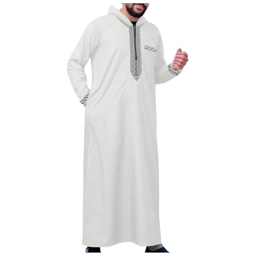 Djellaba Herren Muslim Ramadan Qamis Herren einfarbig mit Kapuze Gebet Islamisch Abaya Herren Langarm Kamis Herren Muslim Tasche Djellaba Herren Marokkanisch Kaftan Herren Jelaba Kaftan Kleid von NaLatia