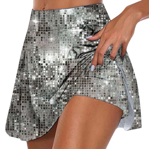 Hosenrock Damen Kurz Tennisrock Druck Rock mit Hose Drunter Mode Yoga Rock Sommerrock Hohe Taille Sportrock A-Linie Tennis Skort Outdoor Running Röcke Laufrock Casual Laufröcke Sport Golfrock von NaLatia