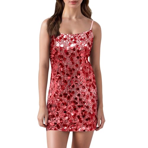 Kleid Damen Pailletten Kurze,Etuikleid Paillettenkleid Frauen| Minikleid Damen Glitzer Kleid mit Fransen Off Shoulder Cocktailkleid Abendkleider Tunika Kleid A Linien Kleid von NaLatia
