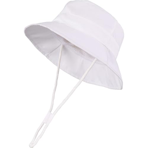 NaLatia Baby Kleinkind Kinder Sonnenhut UV-Schutz Fischerhut Jungen Mädchen Verstellbarer Faltbare Sommer Strand Sonnenschutz Bucket Hat mit Breite Krempe von NaLatia