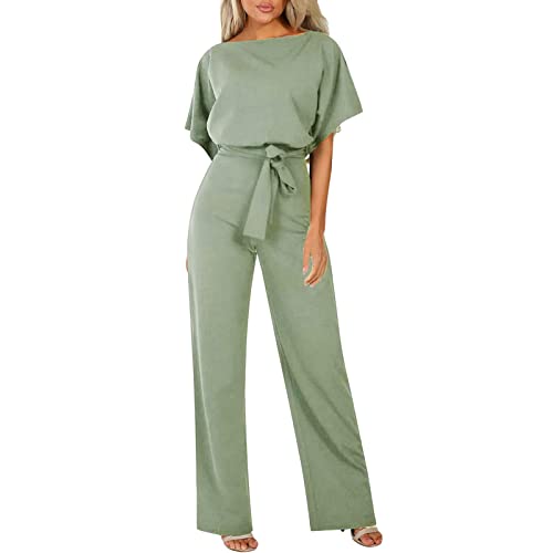 NaLatia Damen Elegant Jumpsuit Overall Hosenanzug Playsuit Romper Festlich Sommer O-Ausschnitt von NaLatia