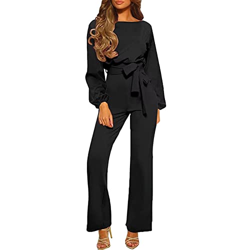 NaLatia Damen Elegant Jumpsuit Overall Hosenanzug Playsuit Romper Festlich Sommer O-Ausschnitt von NaLatia