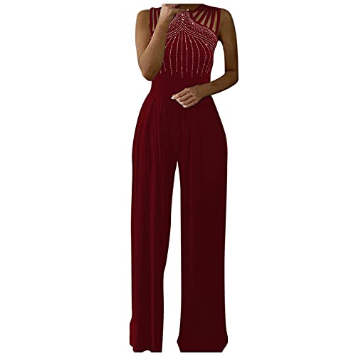 NaLatia Damen Elegant Jumpsuit Overall Hosenanzug Playsuit Romper Festlich Sommer O-Ausschnitt von NaLatia