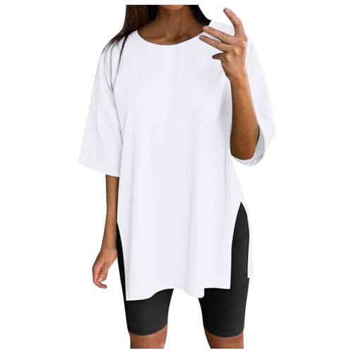 NaLatia Damen Tshirt Oversize Sportshirt Kurzarm Blusen Sommer Lockere Oberteile Funktionsshirt Tunika Locker mit Schlitzen Damen Tshirt Oversize S-XXL NaLatia Damen Tshirt Oversize Sportshirt Kurzarm Blusen Sommer Lockere Oberteile Funktionsshirt Tunika Locker mit Schlitzen Damen Tshirt Oversize S-XXL von NaLatia