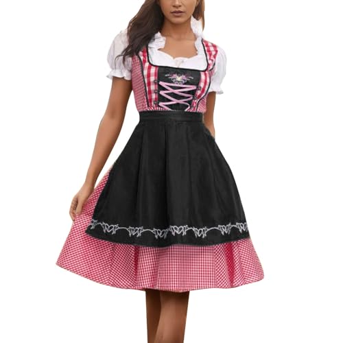NaLatia Dirndl Damen midi Trachtenkleid Damen Oktoberfest Dirndl Trachtenkleid Dirndlkleider Karneval Oktoberfest Party Kostüm von NaLatia