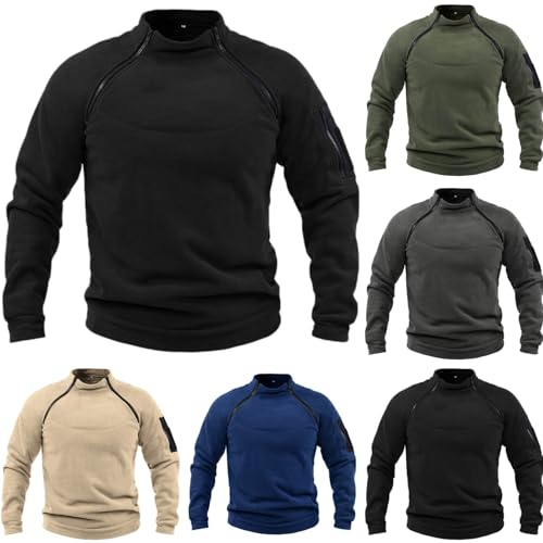 NaLatia Fleecepullover Herren Militär Outdoor Fleecejacke Warme Tactical Combat Fleece Pullover Taktische Jacke Fleece Jacket Winterpullover Sport Jumper Tops Army Winddichte Pullover von NaLatia