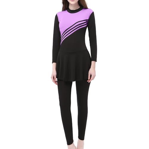 NaLatia Ganzkörper Burkini Set Damen - 3-teilig Muslimisch Langärmlig + Schwimmhose + Kopftuch - Volle Abdeckung Strandbeachwear Sport Schwimmanzug von NaLatia