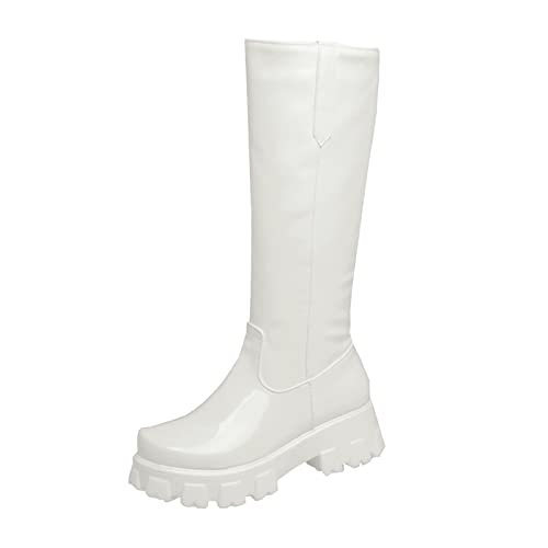 NaLatia Glitzer Stiefeletten Damen Lederstiefel für Damen, kniehohe Stiefel, Plateau-Reitstiefel, dicker Absatz, Herbst-Winterstiefel NaLatia Glitzer Stiefeletten Damen Lederstiefel für Damen, kniehohe Stiefel, Plateau-Reitstiefel, dicker Absatz, Herbst-Winterstiefel von NaLatia